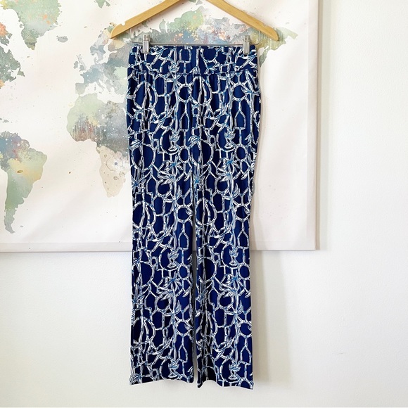 Lilly Pulitzer Pants Loralee High Tide Lucky Bamboo Blue Cropped NWT Size XS